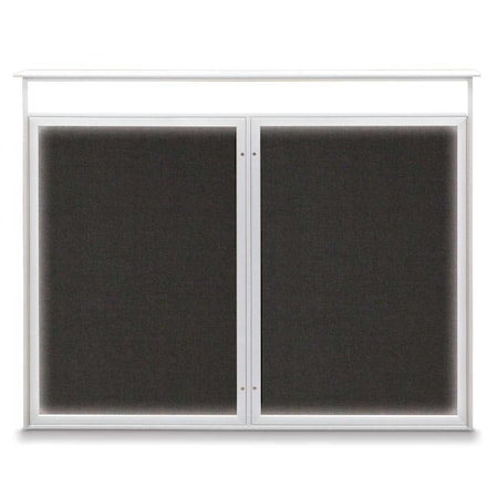 United Visual Products Single Door Enclosed Indoor Letterboard UV1124SD3036-SATIN-GREEN